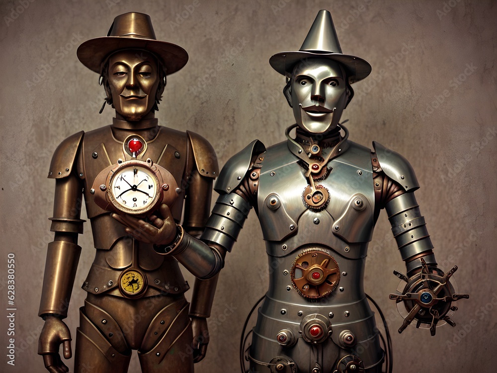 Steampunk Tin Man, Generative AI Illustration