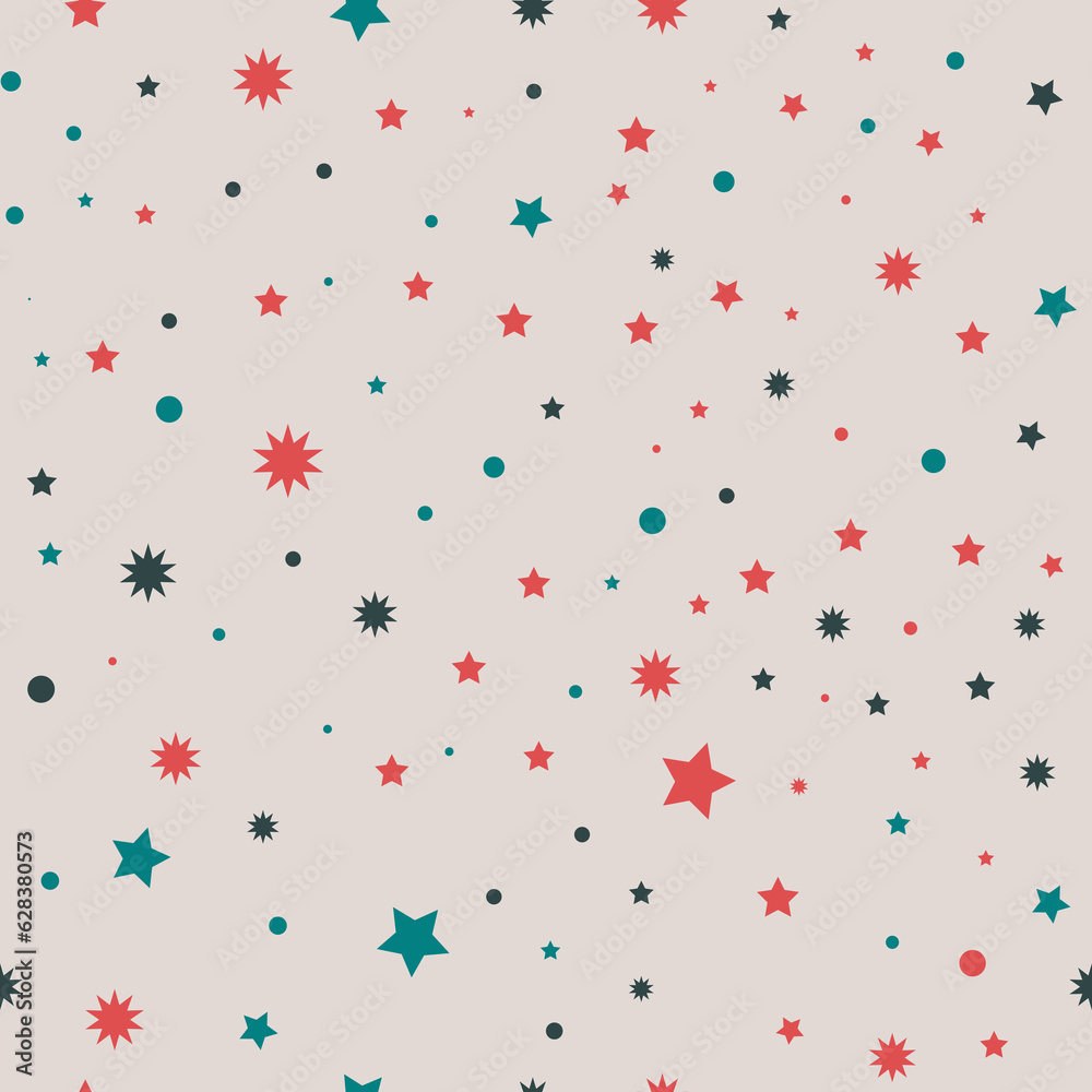 Stars and snowflakes, circles abstract pattern Stars and snowflakes, circles abstract pattern
