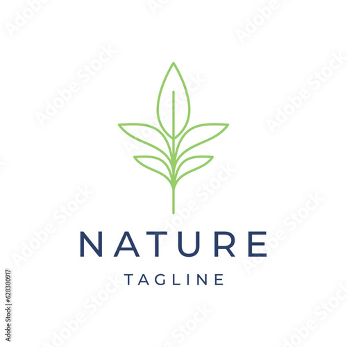 Nature flower leaf logo design vector template