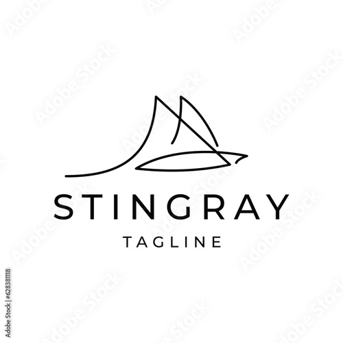 Stingray logo design icon vector