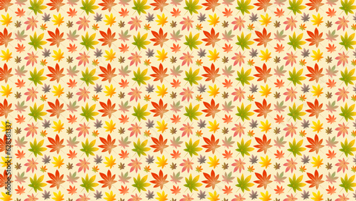 紅葉したカエデの葉のベクターパターン素材