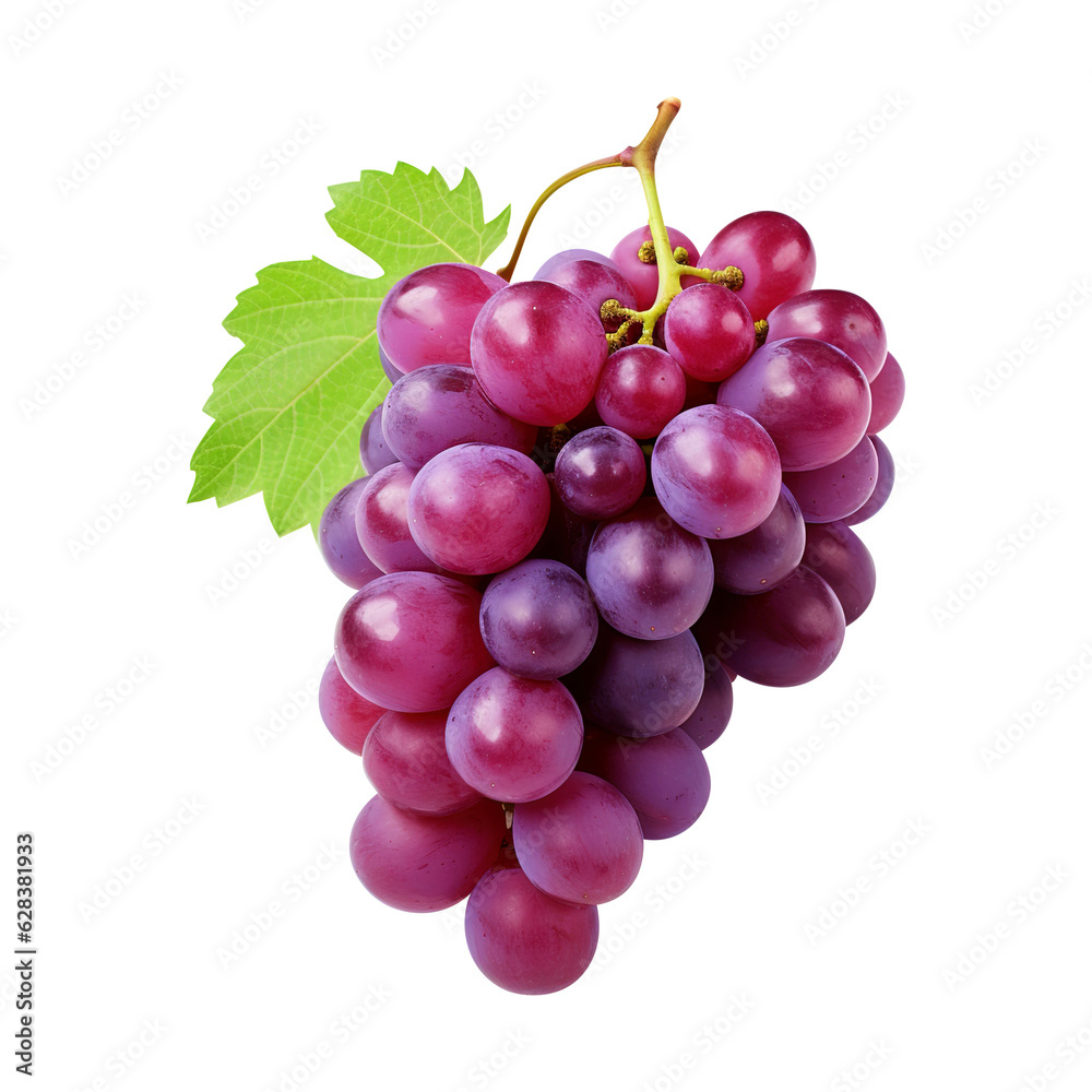 Bunch of red Grapes on transparent background Remove png created with Generative AI, Clipping Path