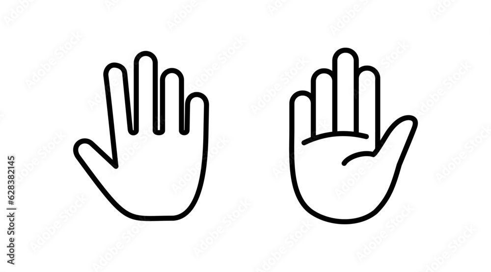 Hand icon vector. hand symbols. palm