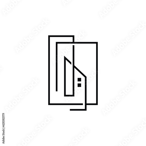 Skyline Logo, Simple Modern Design of Skyscrapers, Vector Cityscape Buildings, Icon Silhouette Illustration