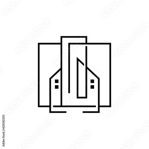 Skyline Logo, Simple Modern Design of Skyscrapers, Vector Cityscape Buildings, Icon Silhouette Illustration