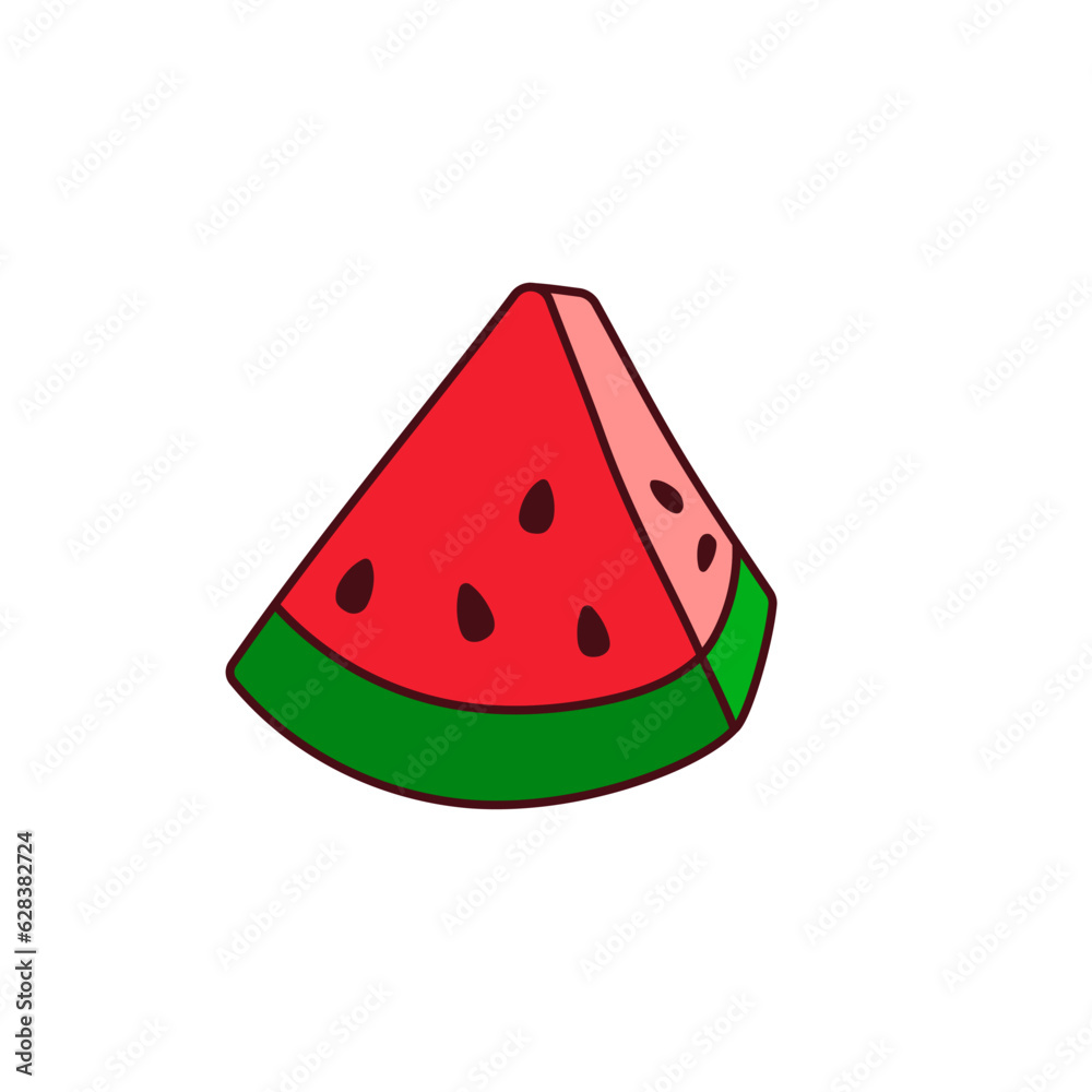 Hand-drawn watermelon on a transparent background. Isolated vector illustration of slice watermelon Hand-drawn watermelon on a transparent background. Isolated vector illustration of slice watermelon