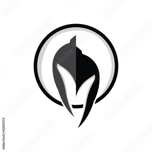 Spartan Logo Design, Vector VIking Guardian Fighter, Simple Greek Warrior Helmet