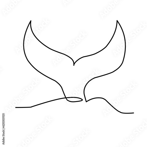 Continuous Line Whale Tail 