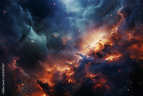 Beautiful Outer Space View with Nebula Light and Galaxy in Universe