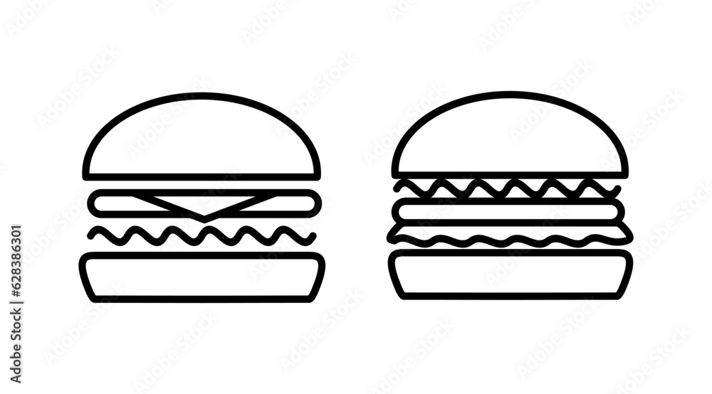 Burger icon vector. hamburger logo icon. fast food icon Burger icon vector. hamburger logo icon. fast food icon