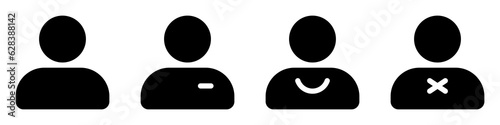 User icon set for profile and avatar concepts