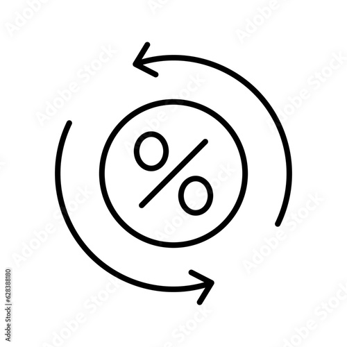 Sync percentage icon. Floating, changing percentage.