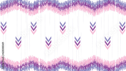 Art Ikat Ogee tribal seamless pattern in traditional pastel classic.