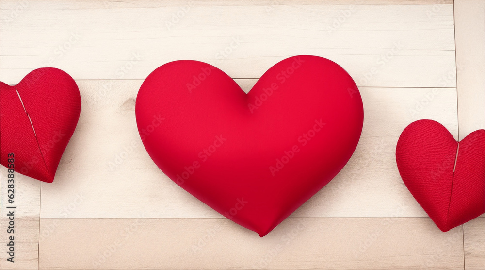 Two hearts sitting on the background. Generative AI. Two hearts sitting on the background. Generative AI.