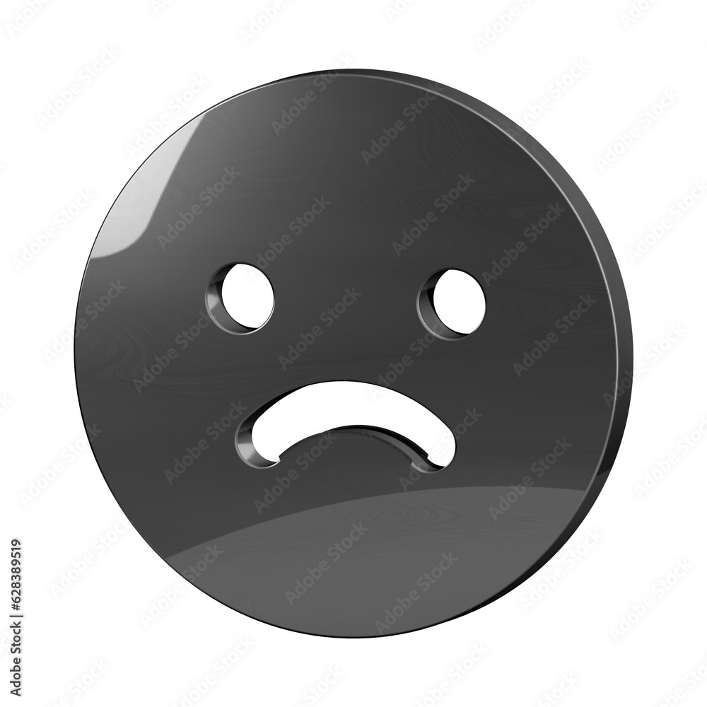 This is a beautifully designed 3D sad icon with a beautiful metallic texture. This is a beautifully designed 3D sad icon with a beautiful metallic texture.