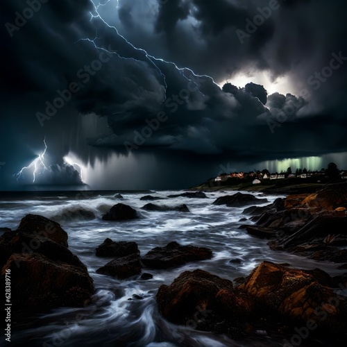 Storm clouds over the sea, Generated using AI © HIFO ARTS