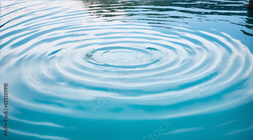 Serene water rings photograph. Generative AI.