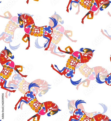 Fototapeta Naklejka Na Ścianę i Meble -  pattern with animals multicolor design 