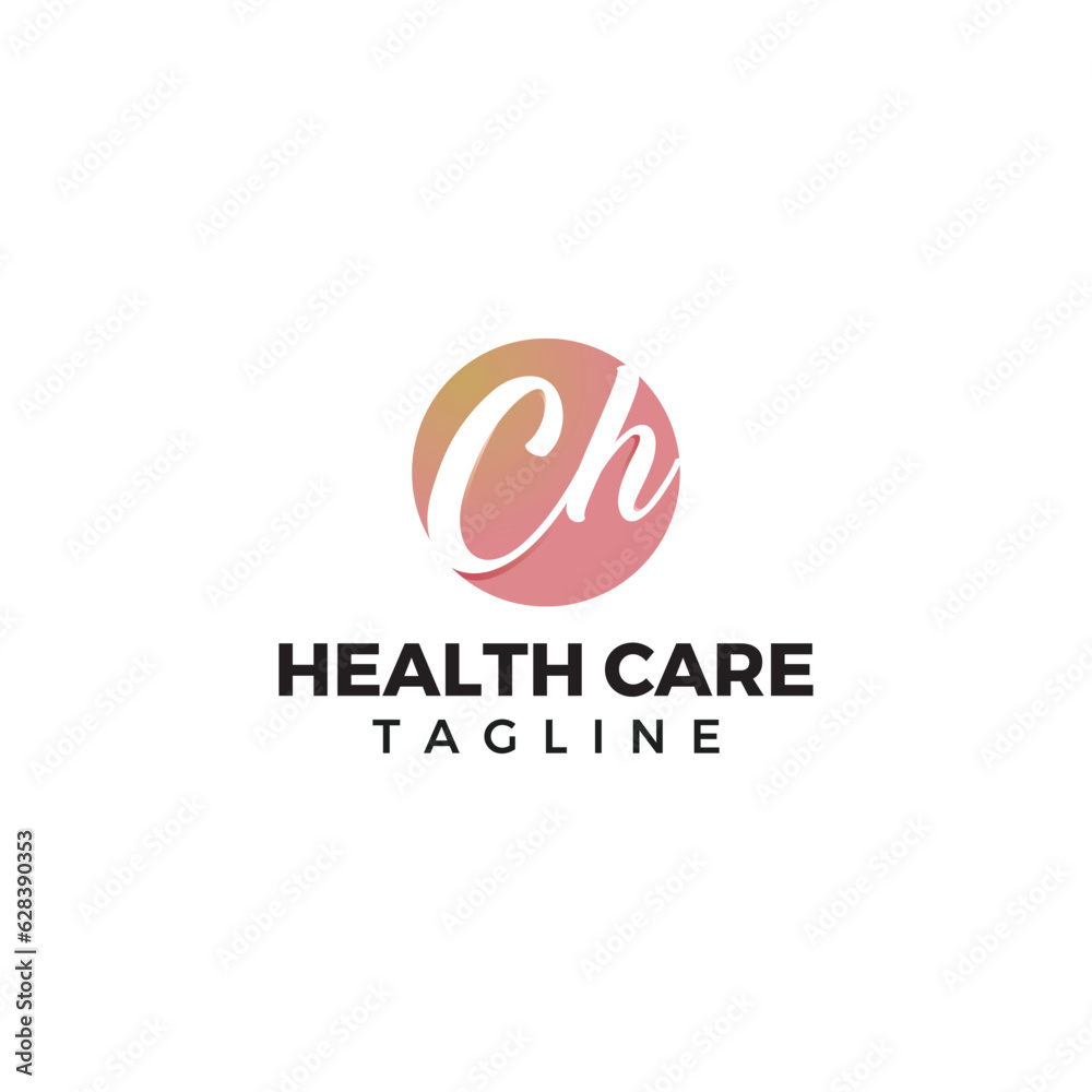 Modern CH letter mark logo design for health and medical industry.
