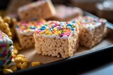 a stack of rice krispie treats