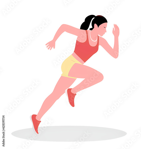 Sprinter, runner vector illustration, transparent background png, generative ai  © Pter
