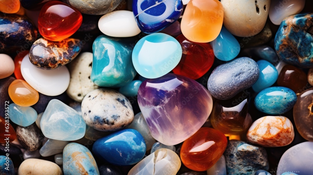 Beach gemstones. Pile of precious stones. Natural material for interior design, digital ai. Beach gemstones. Pile of precious stones. Natural material for interior design, digital ai.