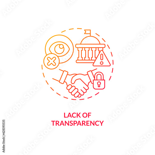Gradient lack of transparency icon concept, isolated vector, lobbying government thin line illustration.