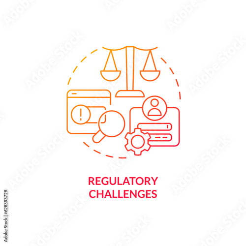 Gradient regulatory challenges icon concept, isolated vector, lobbying government thin line illustration.