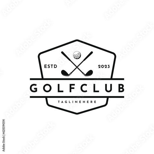 vintage retro golf sport logo design idea