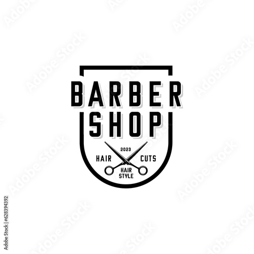 barbershop logo vector, scissors vector	