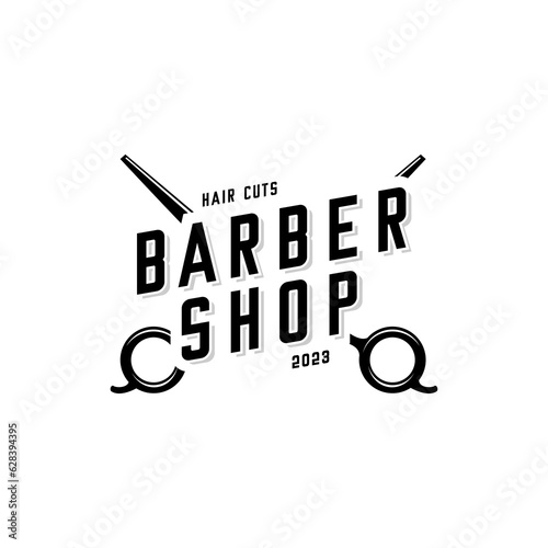 barbershop logo vector, scissors vector	