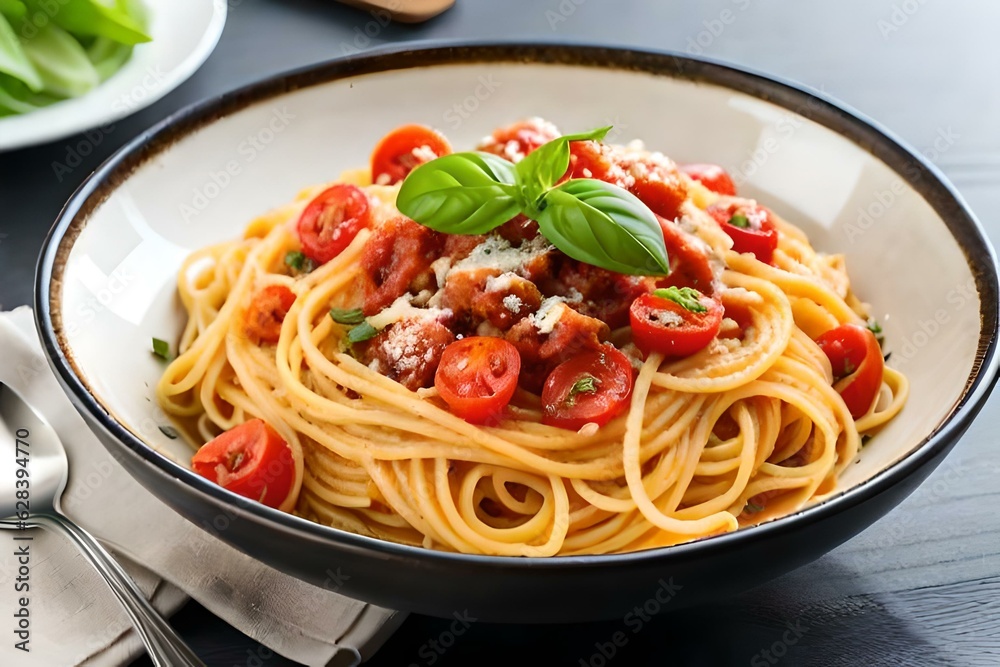 spaghetti with tomato sauce