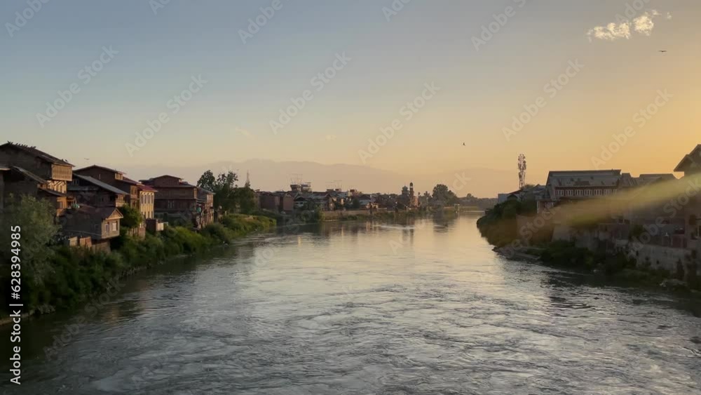 Water fresh in river Jhelum in Srinagar downtown area an old city. Water fresh in river Jhelum in Srinagar downtown area an old city.