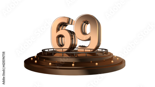 Creative gold  3d number 69