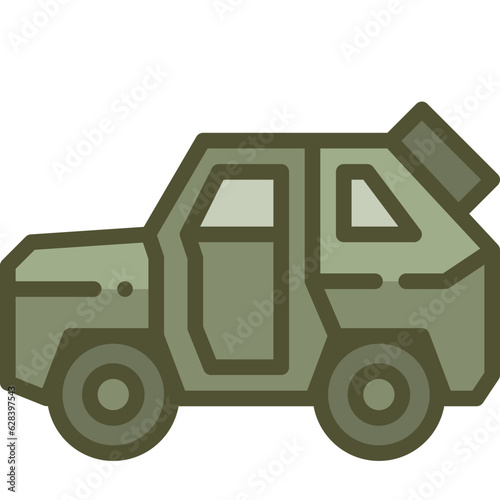 armored vehicle two tone icon
