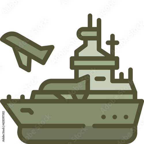 aircraft carrier two tone icon