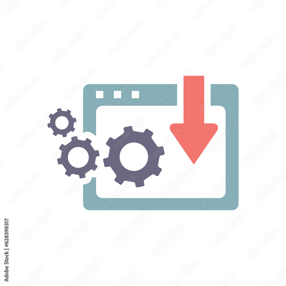 Landing Page Optimization Flat Colorful Icon Isolate On White Background Vector Illustration Landing Page Optimization Flat Colorful Icon Isolate On White Background Vector Illustration