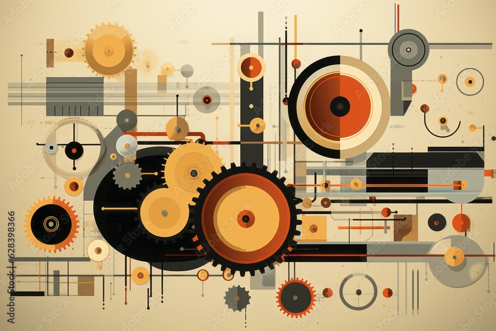 Obraz premium たくさんの歯車,Generative AI AI画像