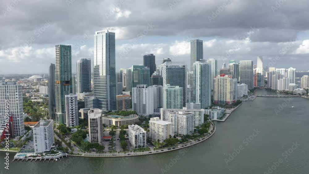 Aerial view of downtown Miami with dramatic clouds Aerial view of downtown Miami with dramatic clouds
