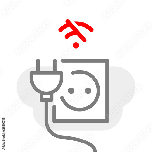 Unplug, No internet connection, offline concept illustration line icon design editable vector eps10