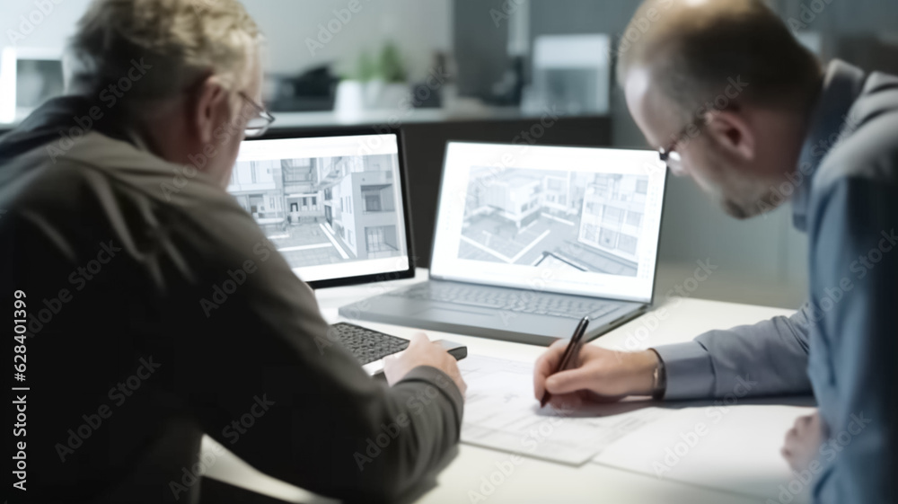 Construction and structure concept of engineer working drawing on blueprint meeting for project working, using notebook computer, looking at construction plan and discussing.
Construction and structure concept of engineer working drawing on blueprint meeting for project working, using notebook computer, looking at construction plan and discussing.