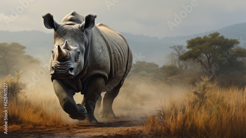 rhinoceros in the fog © Aliaksei