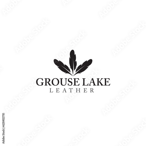 feather leaf logo for leather clothes