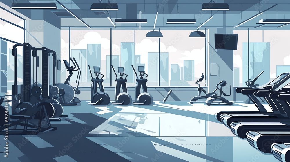 Fototapeta premium gym equipment in gym