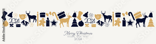 Merry Christmas and Happy New Year 2024 banner.