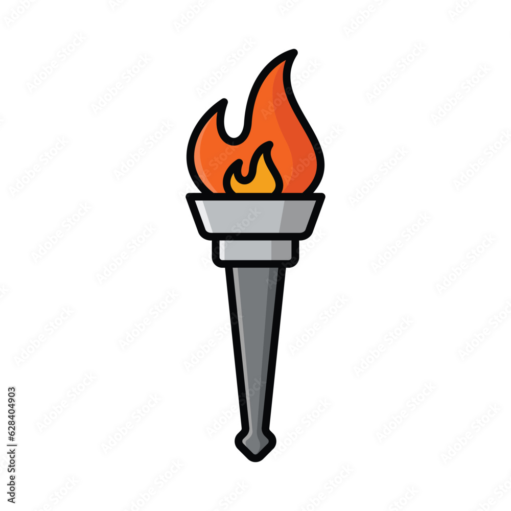 torch icon vector design template in white background torch icon vector design template in white background