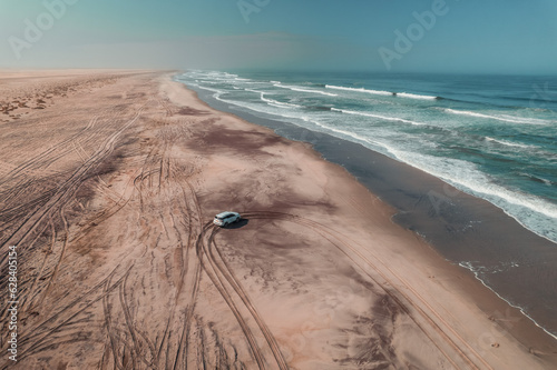 Offroad trip on the beach of Namibia at Zeila Shipwreck, Skeleton Coast photo