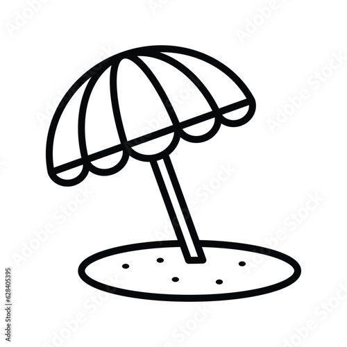 beach umbrella icon vector design template in white background