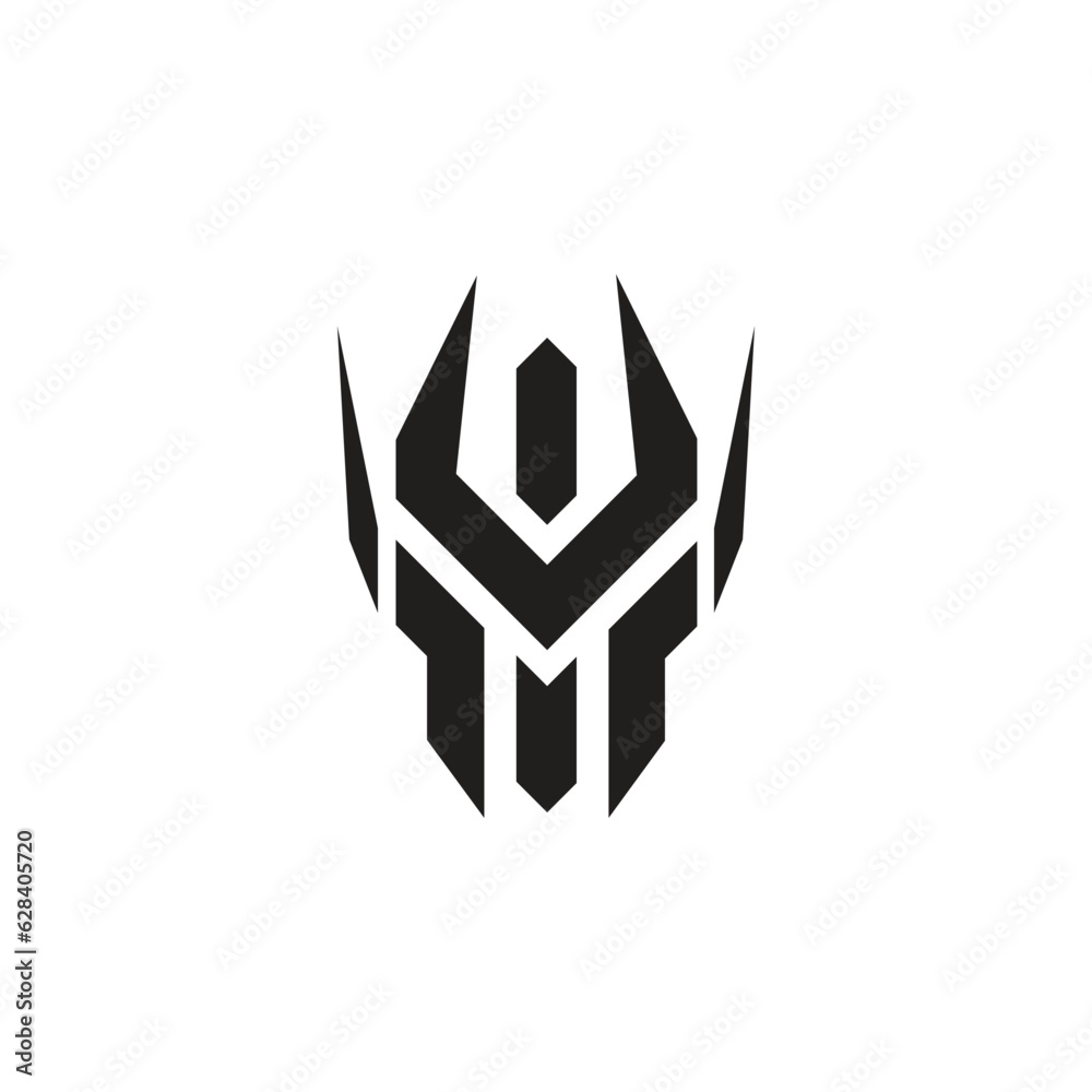 Cyborg robot head, Mech head, vector illustration logo symbol isolated on white background Cyborg robot head, Mech head, vector illustration logo symbol isolated on white background