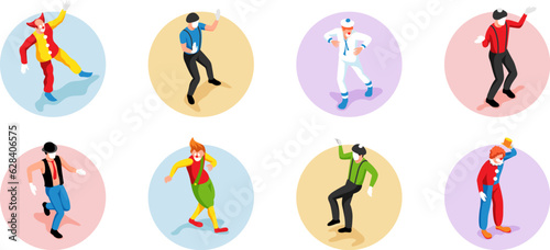 Clowns Isometric Compositions Set